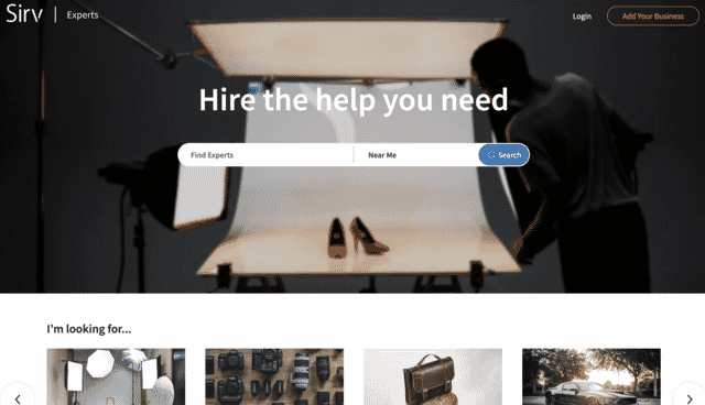 Sirv Experts Directory interface