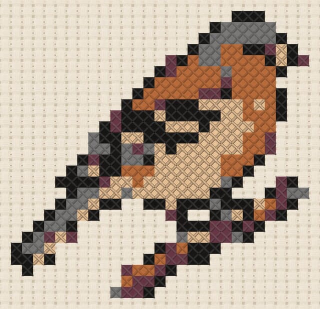 Chaffinch finished in cross stitch on Aida cloth