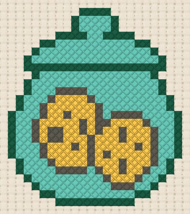 Cookie jar finished in cross stitch on Aida cloth