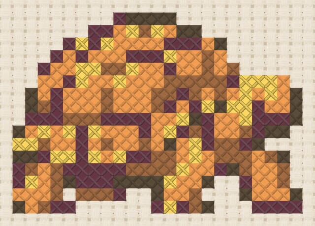 Desert tortoise finished in cross stitch on Aida cloth
