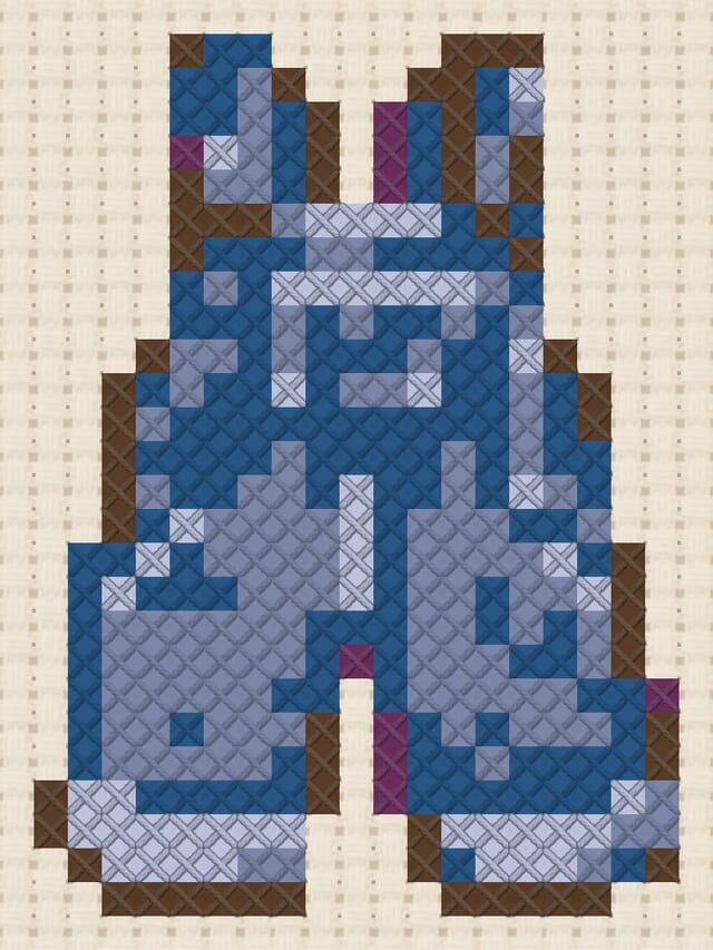 Dungarees finished in cross stitch on Aida cloth