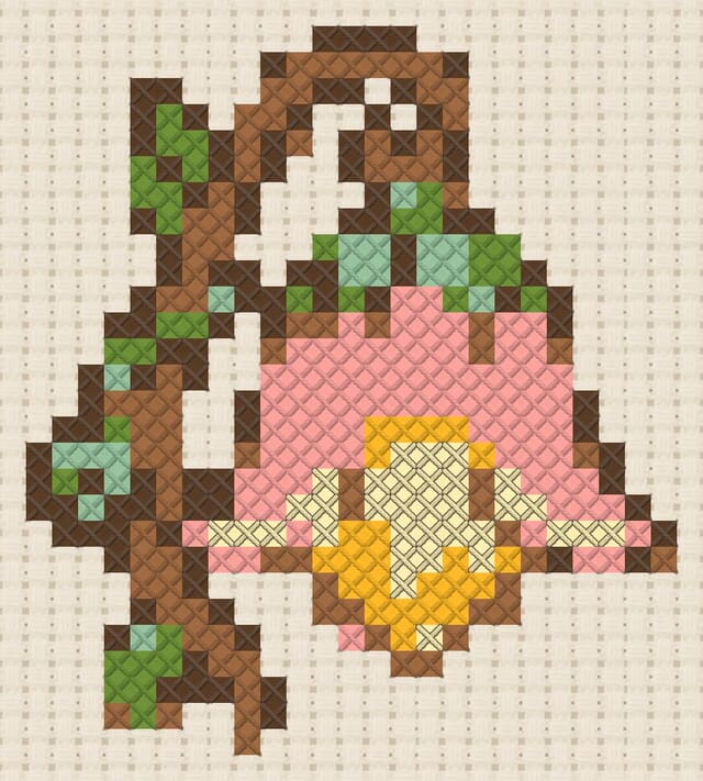 Fairy lantern finished in cross stitch on Aida cloth