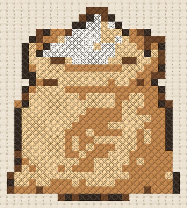 Flour sack finished in cross stitch on Aida cloth
