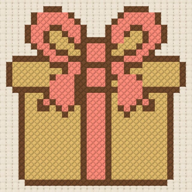 Gift finished in cross stitch on Aida cloth