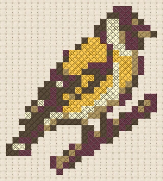 Goldfinch finished in cross stitch on Aida cloth