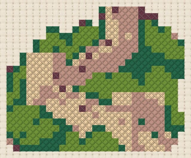 Great Wall finished in cross stitch on Aida cloth
