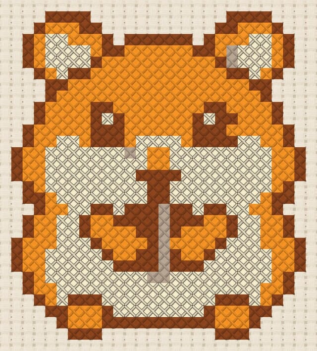 Hamster finished in cross stitch on Aida cloth
