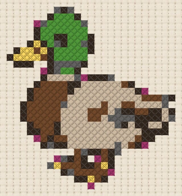 Mallard duck finished in cross stitch on Aida cloth