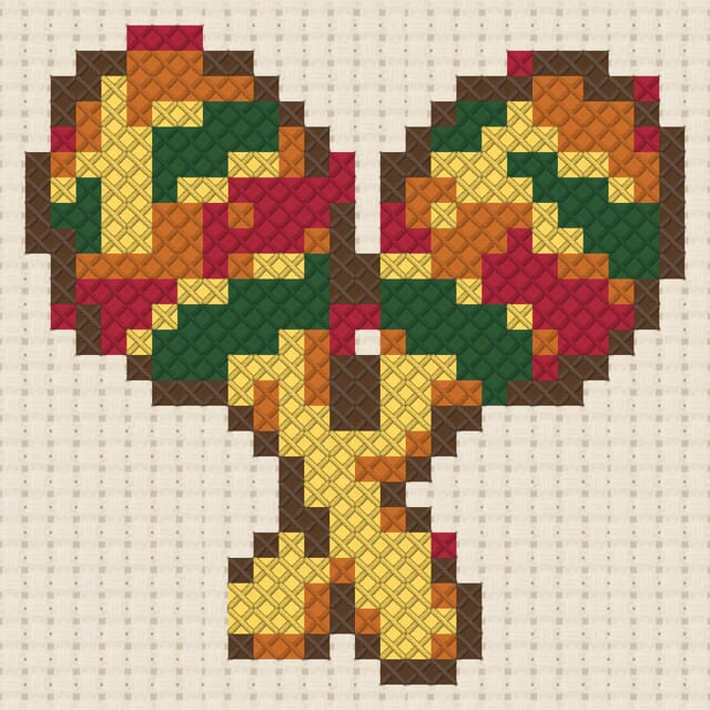 Maracas finished in cross stitch on Aida cloth