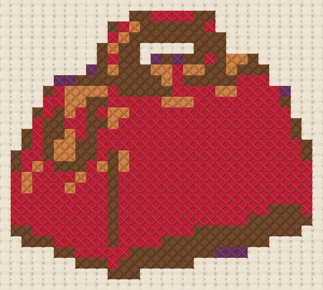 Medical bag finished in cross stitch on Aida cloth