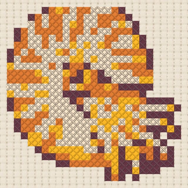 Nautilus finished in cross stitch on Aida cloth