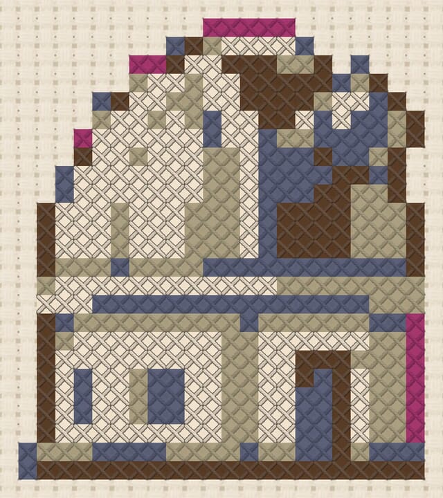 Observatory finished in cross stitch on Aida cloth
