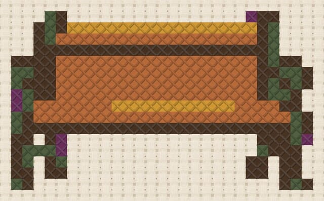 Park bench finished in cross stitch on Aida cloth