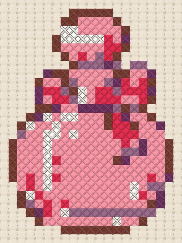 Perfume bottle finished in cross stitch on Aida cloth