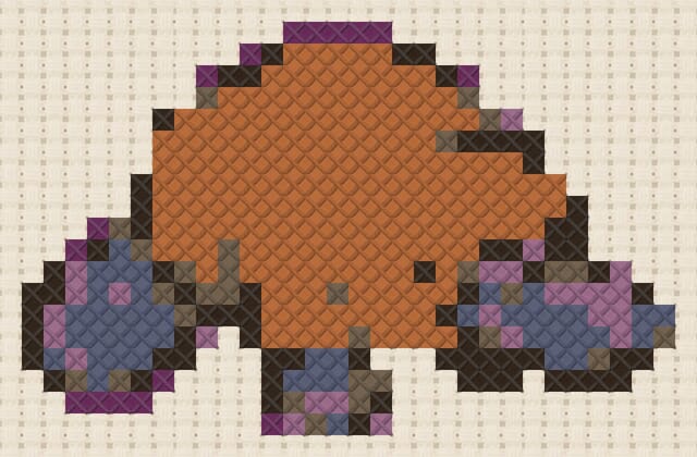 Platypus finished in cross stitch on Aida cloth