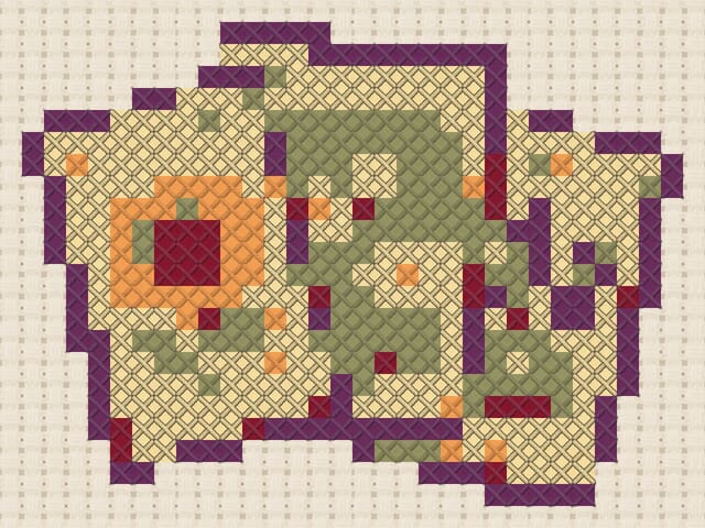 Seed packets finished in cross stitch on Aida cloth