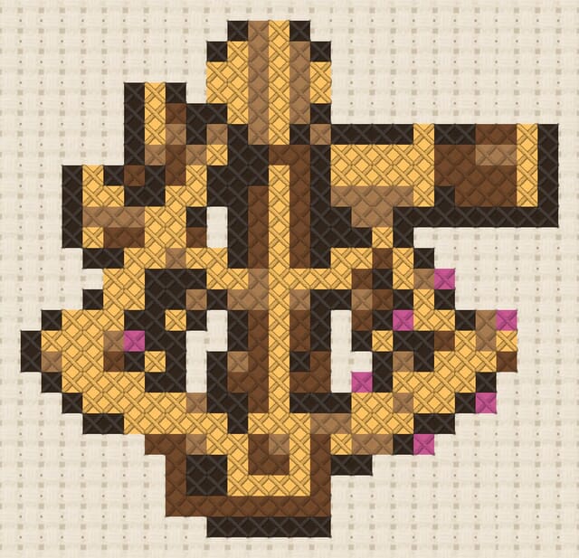 Sextant finished in cross stitch on Aida cloth