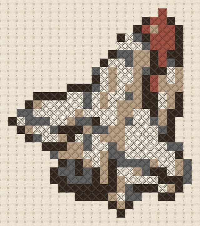 Space shuttle finished in cross stitch on Aida cloth