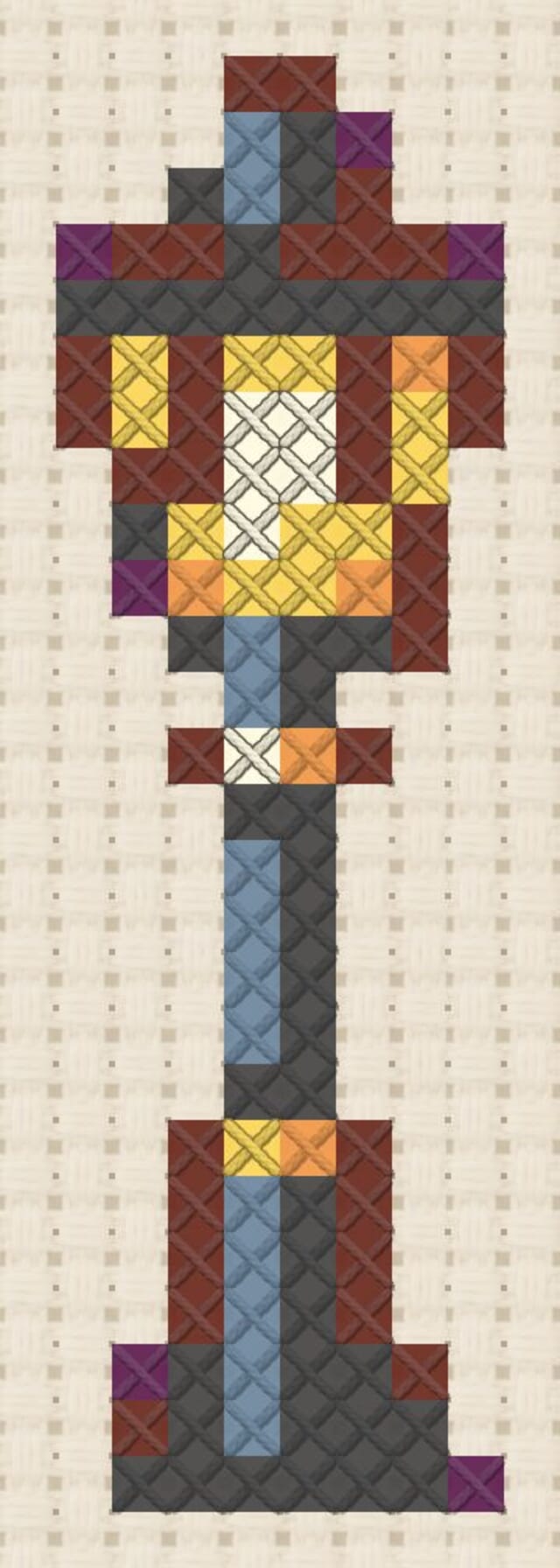 Street lamp finished in cross stitch on Aida cloth