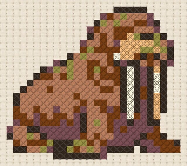 Walrus finished in cross stitch on Aida cloth