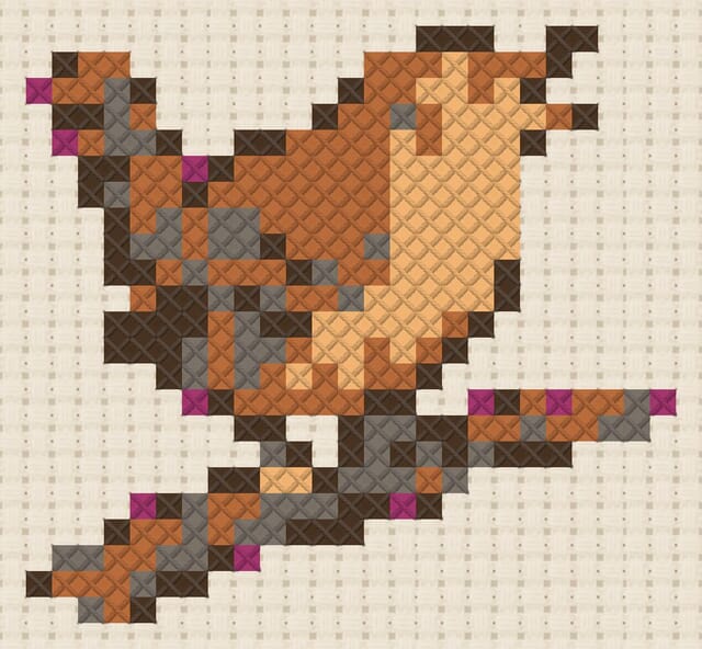Wren finished in cross stitch on Aida cloth