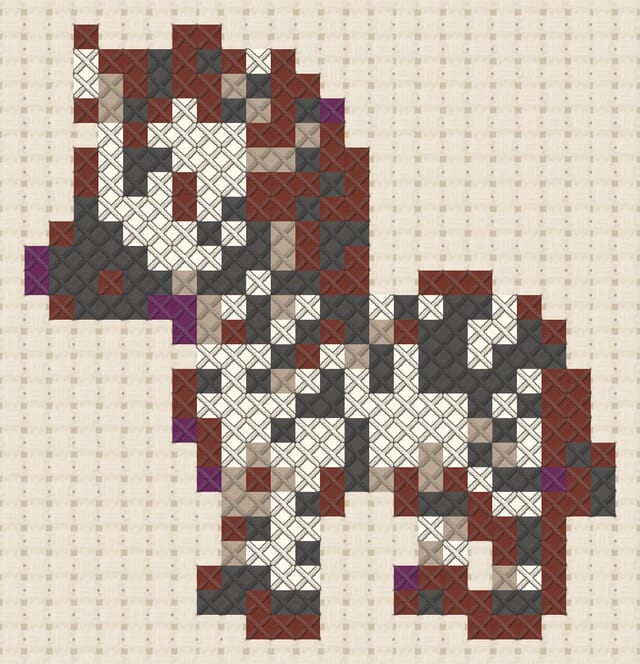 Zebra finished in cross stitch on Aida cloth