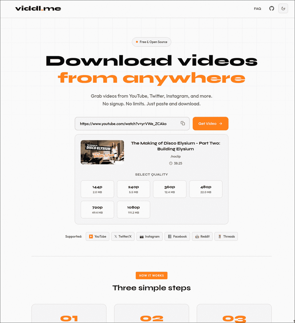 Viddl interface