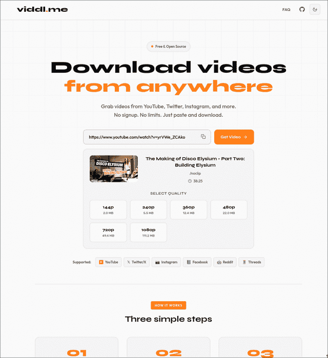 Viddl interface